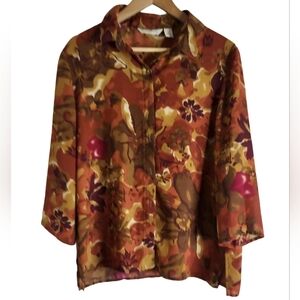 Floral Button-Up Blouse